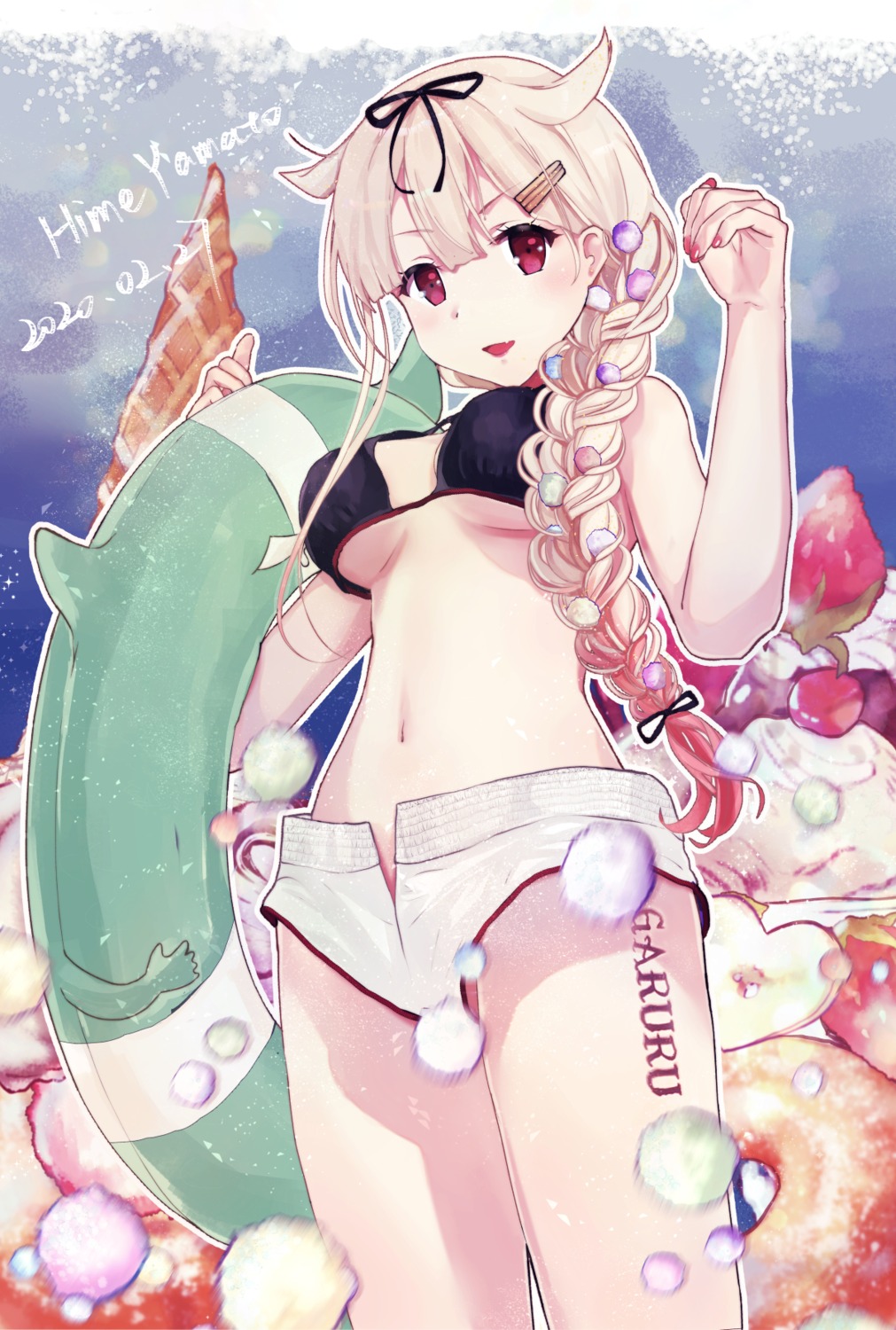 bikini_top, himeyamato, kantai_collection, swimsuits, yuudachi_(kancolle)