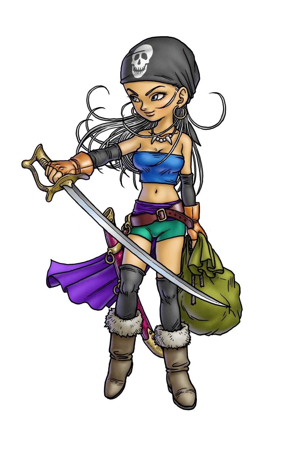 blue_dragon, sword, thighhighs, toriyama_akira, zola