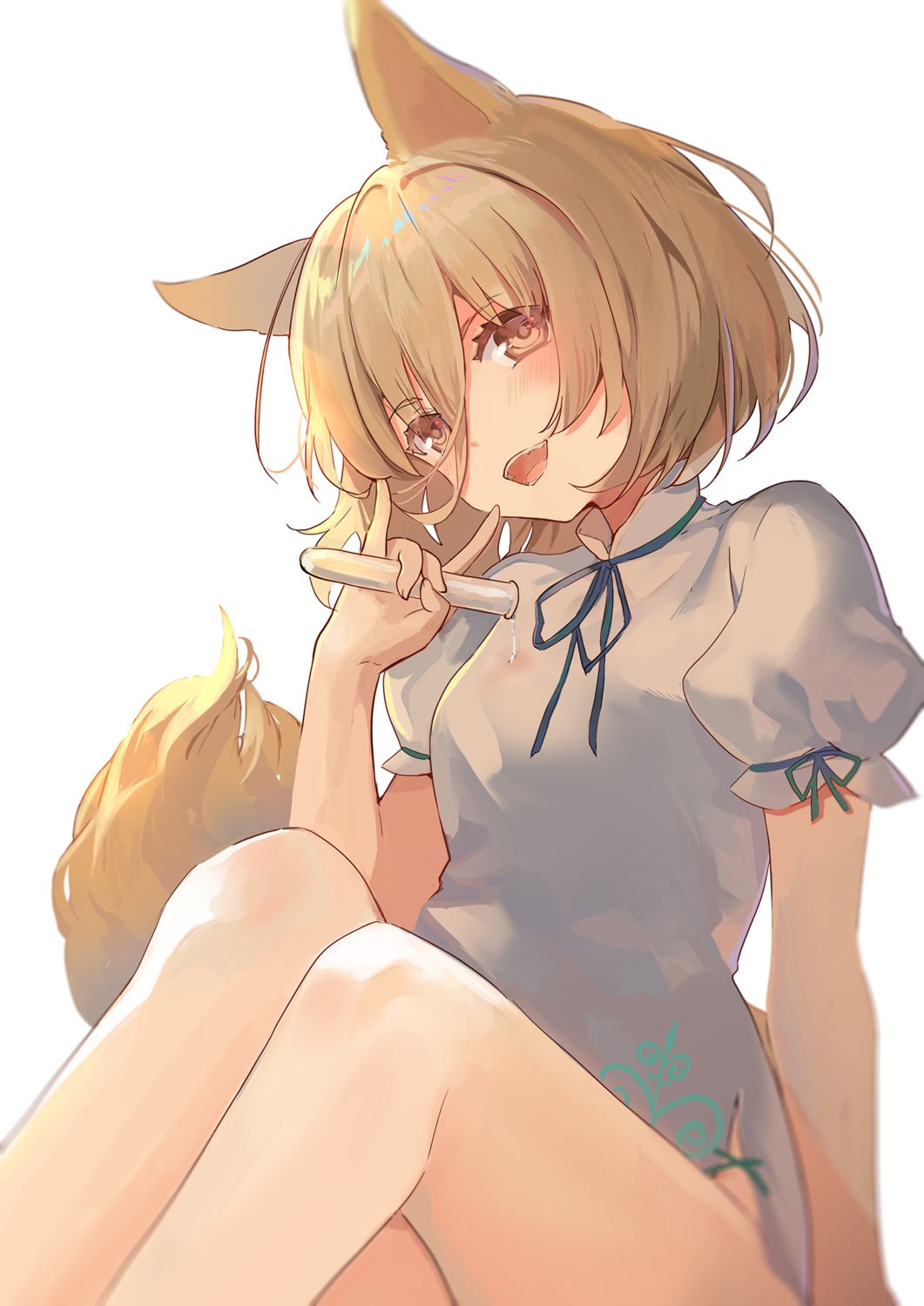 animal_ears, chinadress, kita_(kitairoha), kitsune, kudamaki_tsukasa, tail, touhou