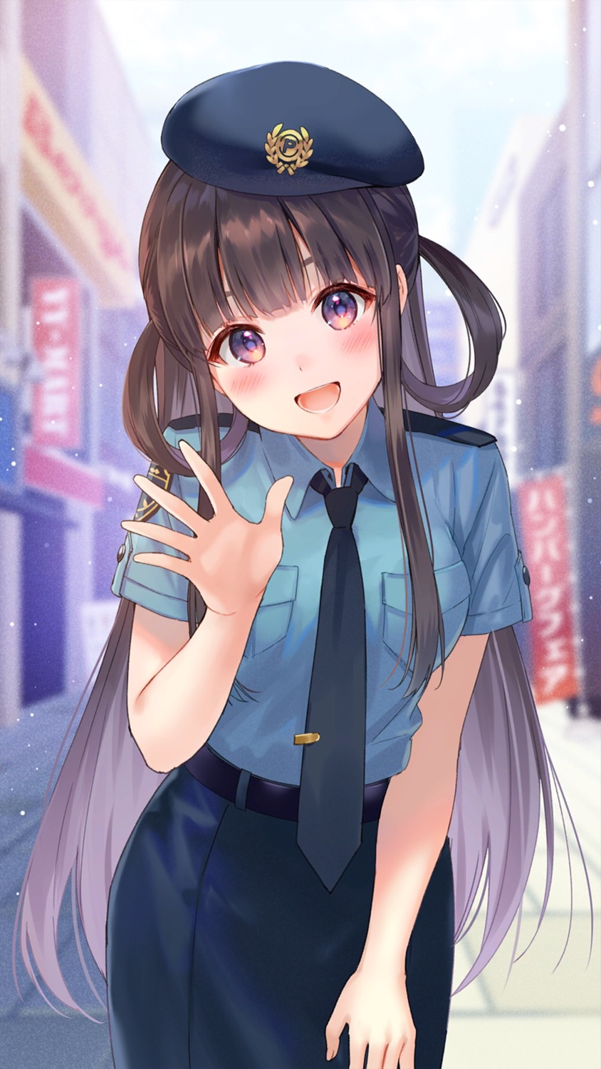 fukahire, girl_cafe_gun, girl_cafe_gun_ii, kikuri_yuki, police_uniform