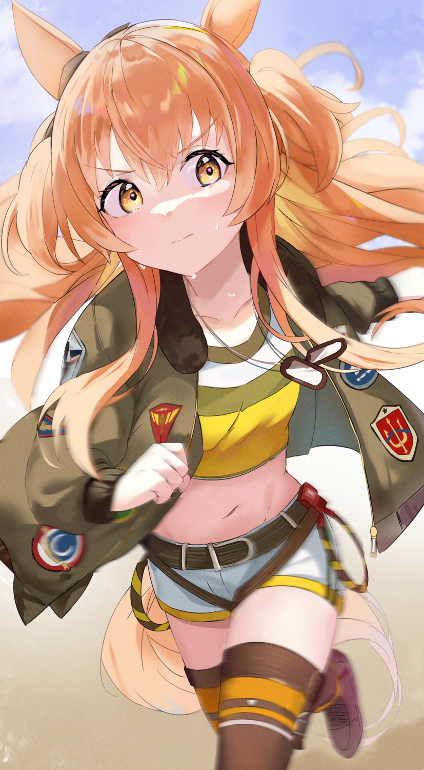 animal_ears, derby_(dabidabi), mayano_top_gun_(umamusume), tail, thighhighs, uma_musume_pretty_derby, uniform