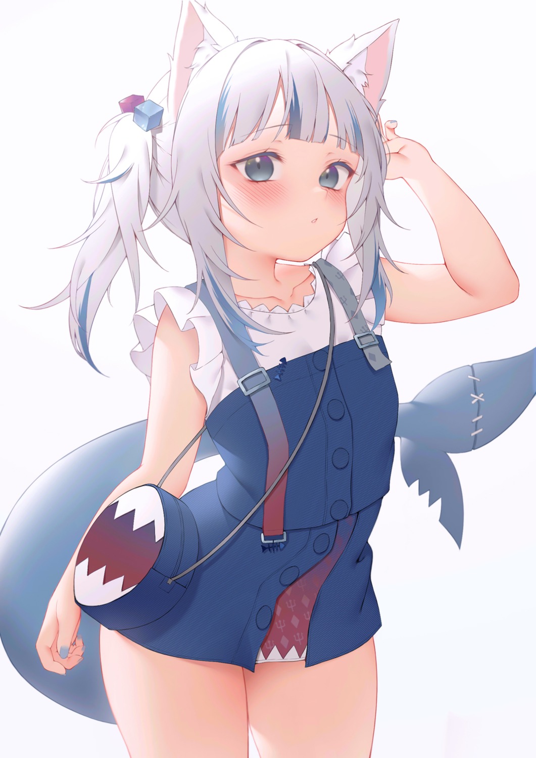 animal_ears, dress, gawr_gura, hololive, hololive_english, nekomimi, tail, zhaofeng_yinyue