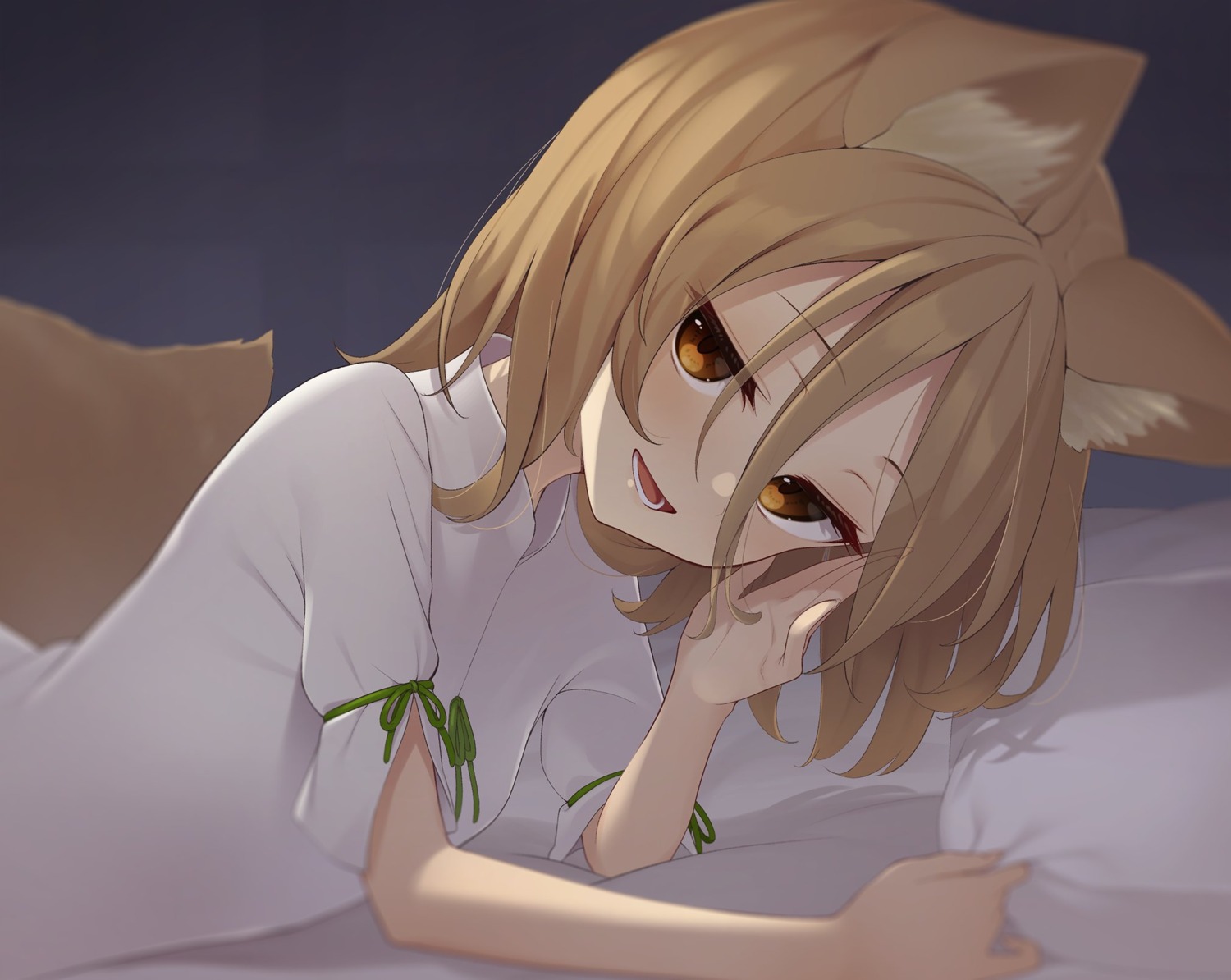 animal_ears, asian_clothes, kanpa_(campagne_9), kitsune, kudamaki_tsukasa, tail, touhou