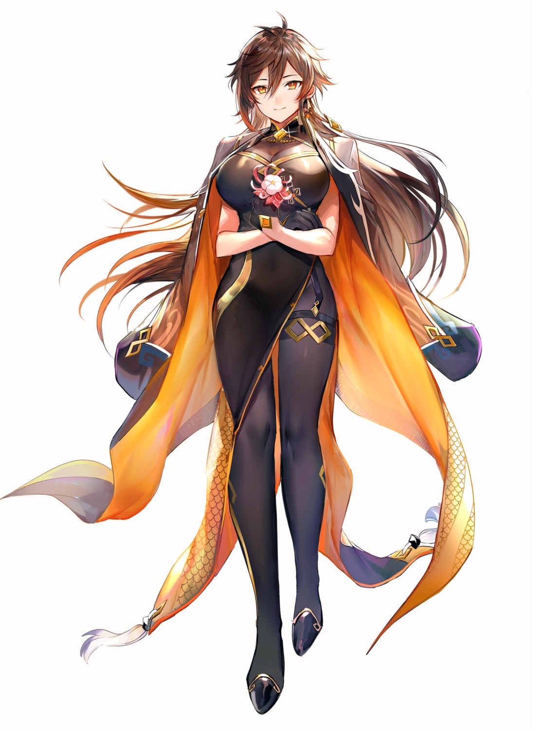 border0715, chinadress, garter, genderswap, genshin_impact, pantyhose, zhongli