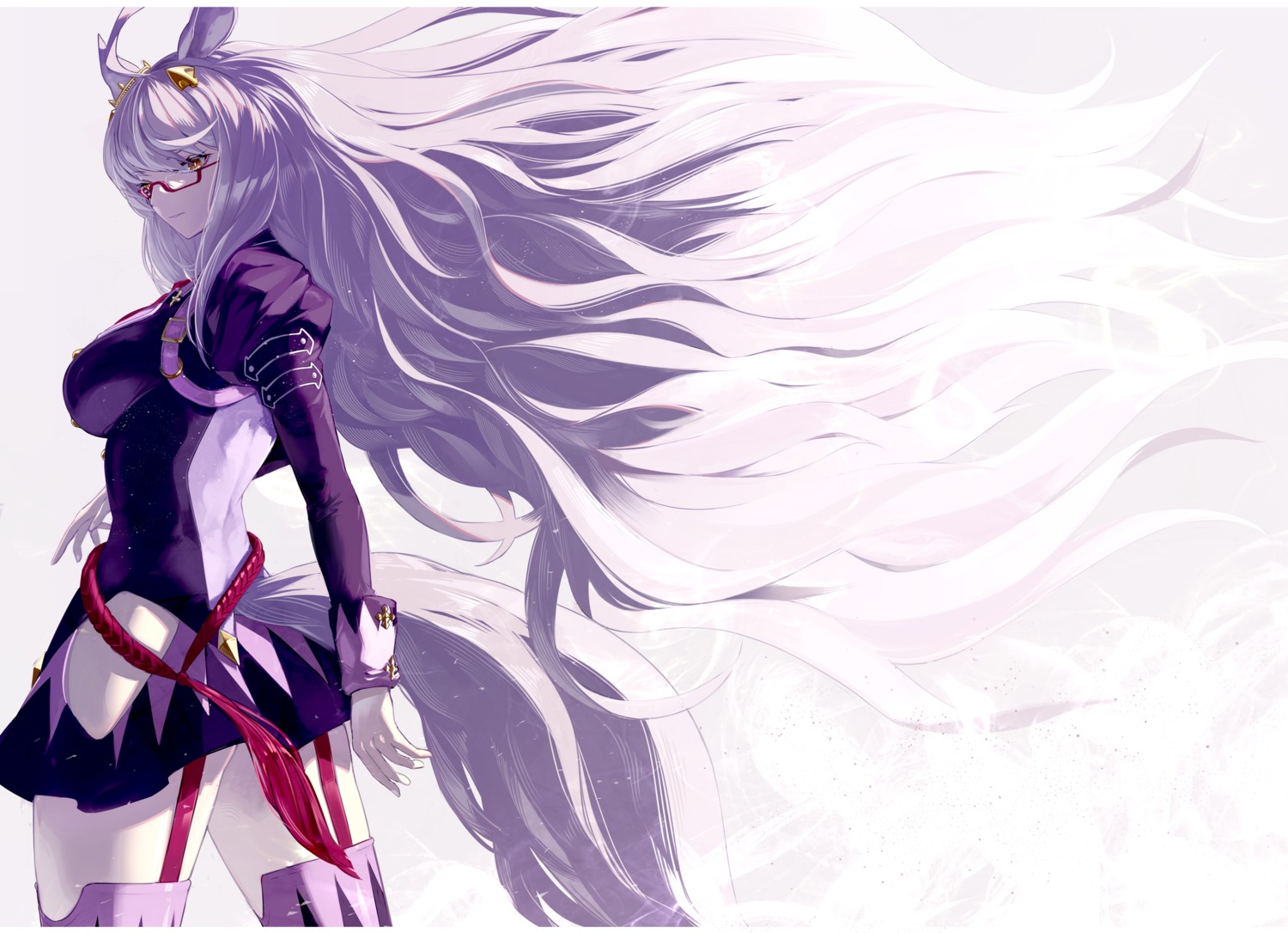 animal_ears, biwa_hayahide_(umamusume), megane, stockings, tail, thighhighs, ub1mo, uma_musume_pretty_derby, uniform