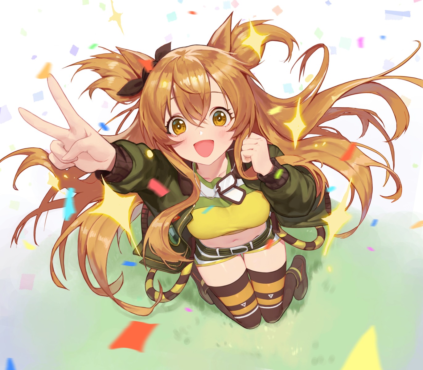 animal_ears, mayano_top_gun_(umamusume), sugarhigh, tail, thighhighs, uma_musume_pretty_derby, uniform
