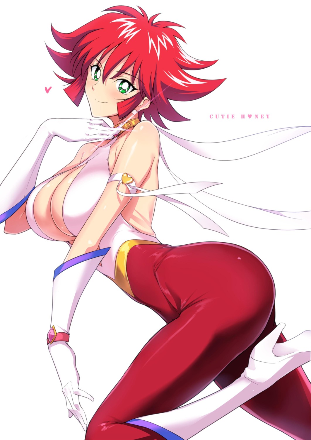 bodysuit, cleavage, cutie_honey, halcon, heels, kisaragi_honey, no_bra