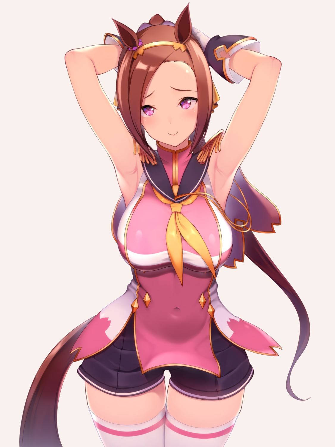 animal_ears, masaoka_misaki, sakura_bakushin_o_(umamusume), tail, thighhighs, uma_musume_pretty_derby, uniform