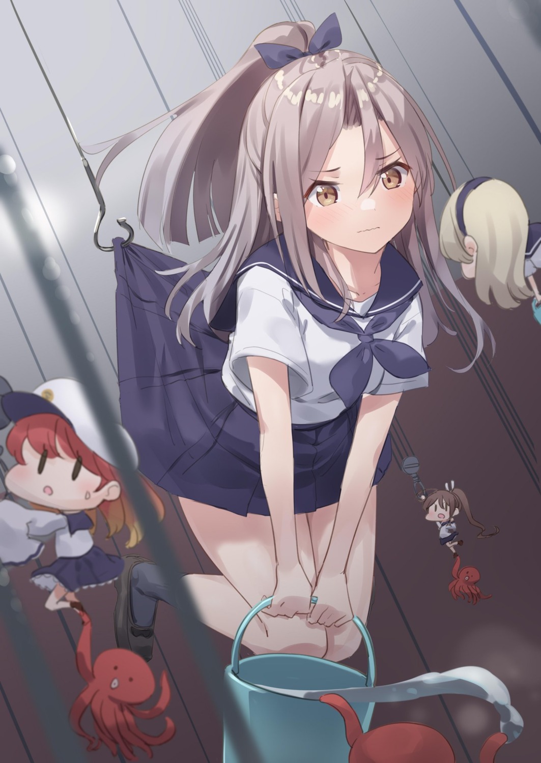 chibi, fairy_(kancolle), kantai_collection, natsuki_(gedo), seifuku, skirt_lift, zuihou_(kancolle)