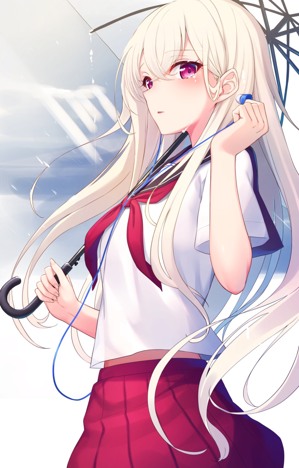 nishino_eri, seifuku, umbrella