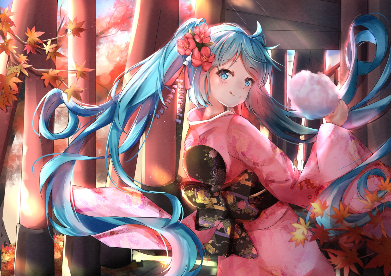 hatsune_miku, kimono, minertime, vocaloid