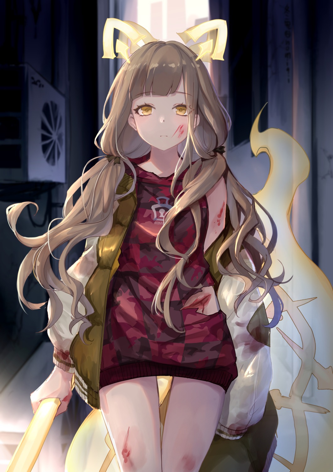 animal_ears, blood, little_red_riding_hood_(sinoalice), nomi_(kurocxx110), sinoalice, tail, torn_clothes