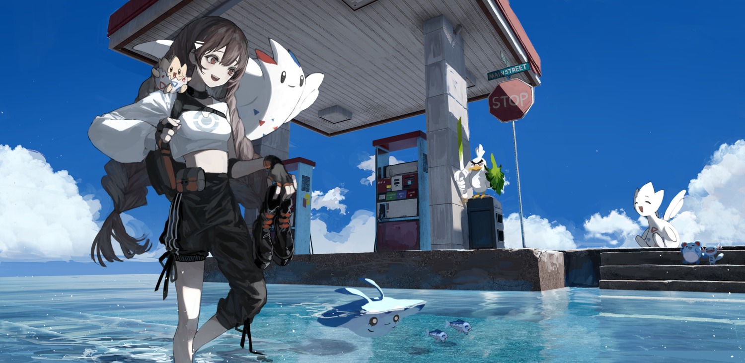 es-ther, landscape, pokemon, wet