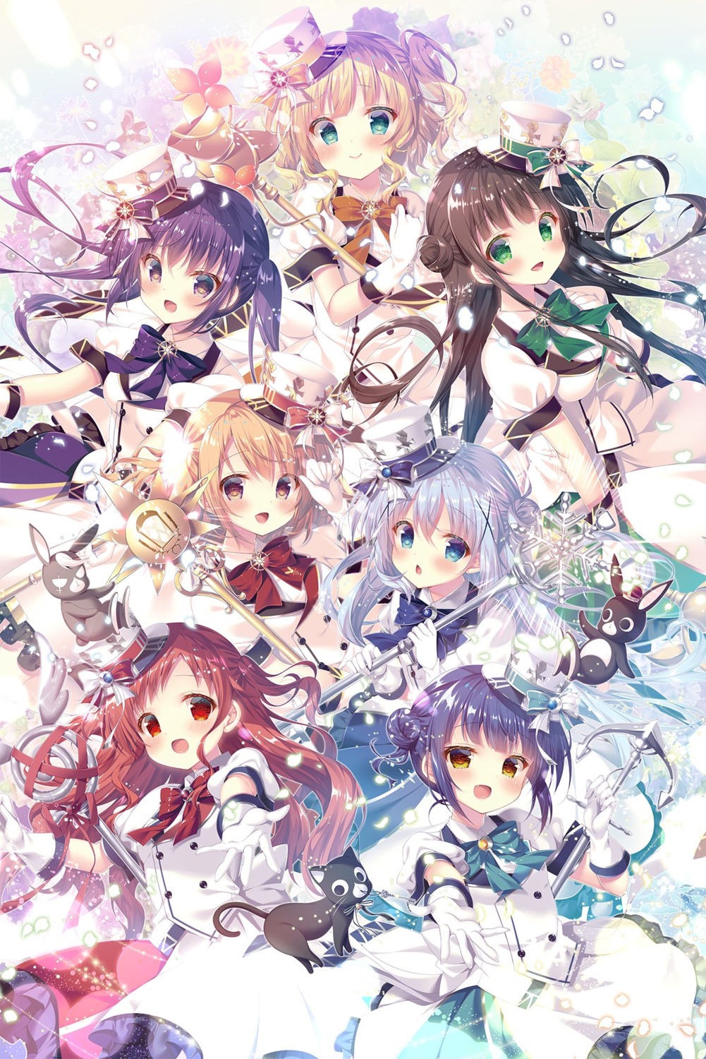anko_(gochiusa), gochuumon_wa_usagi_desu_ka?, hoto_cocoa, jouga_maya, kafuu_chino, kirima_sharo, mitsumomo_mamu, natsu_megumi