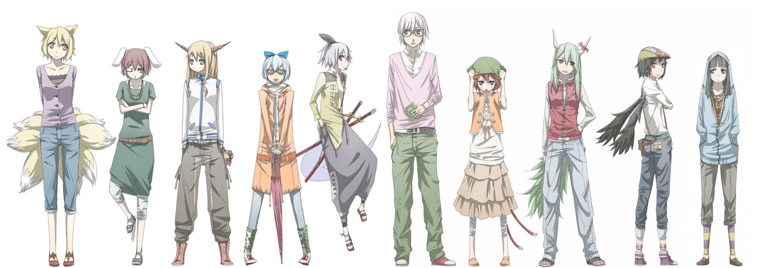 animal_ears, arabahama, bunny_ears, chen, cirno, ex_keine, horns, houraisan_kaguya, ibuki_suika, inaba_tewi, kamishirasawa_keine, konpaku_youmu, megane, morichika_rinnosuke, myon, shameimaru_aya, sword, tail, touhou, wings, yakumo_ran