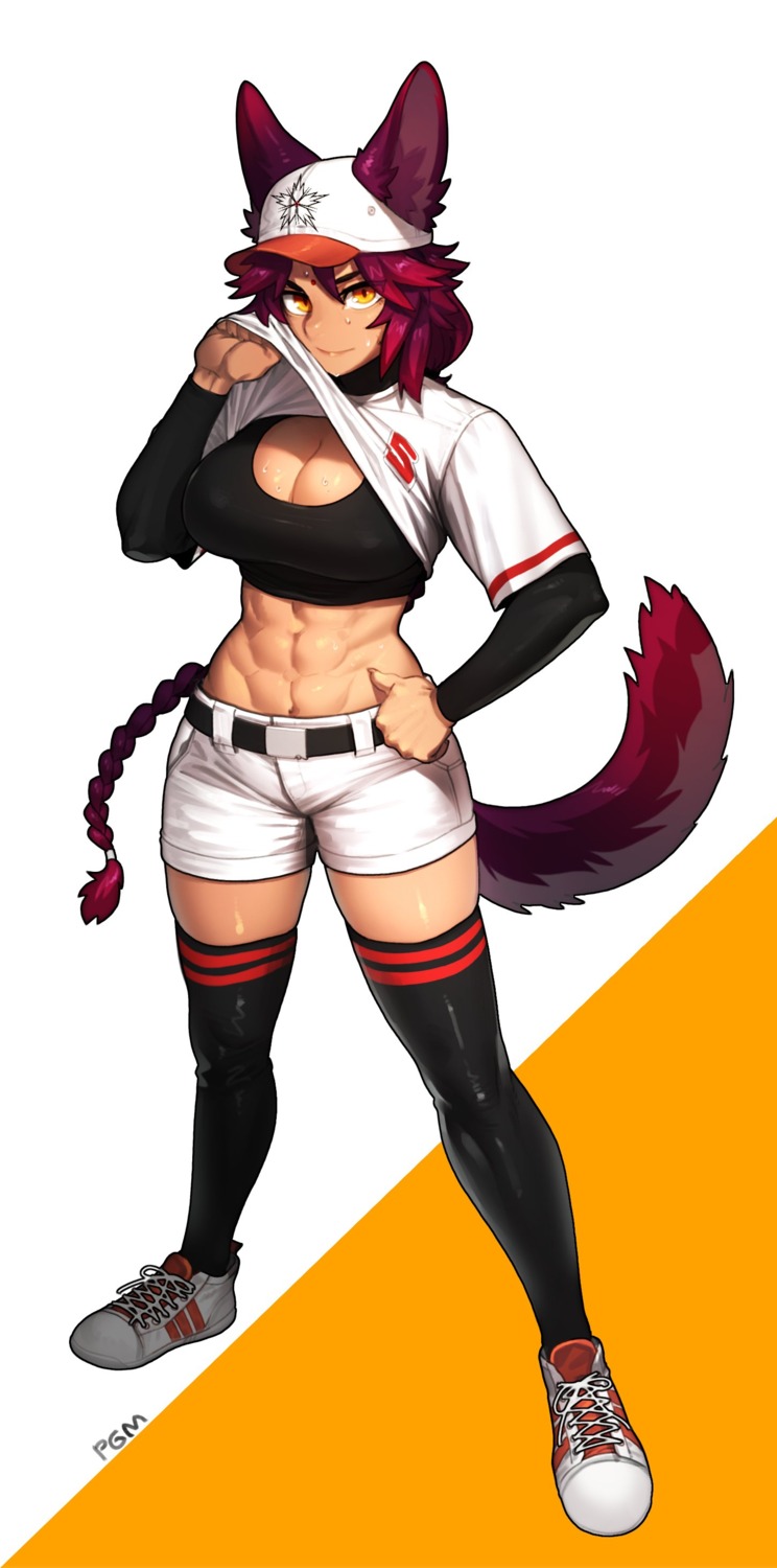 animal_ears, pgm300, shirt_lift, tail, thighhighs, wet