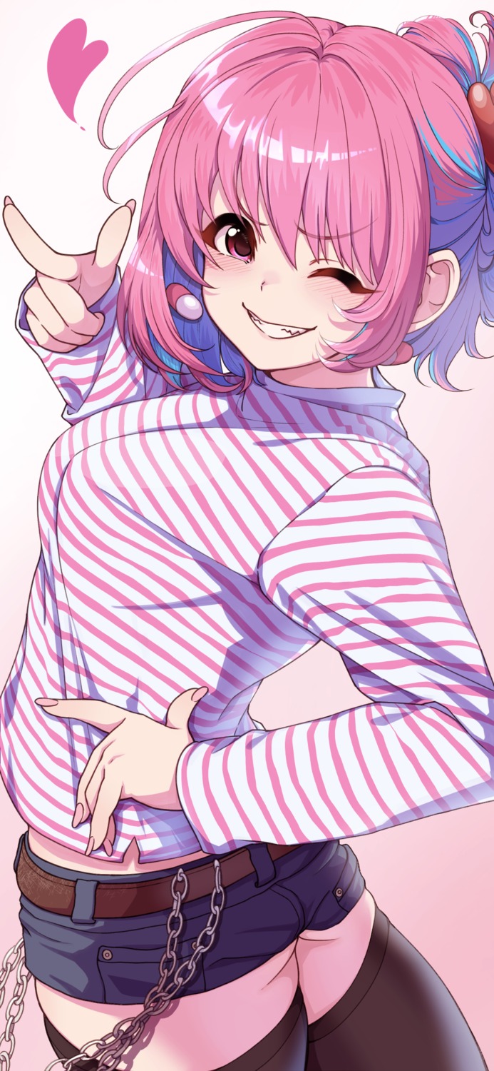 ass, morino_shoutarou, the_idolm@ster, the_idolm@ster_cinderella_girls, thighhighs, yumemi_riamu