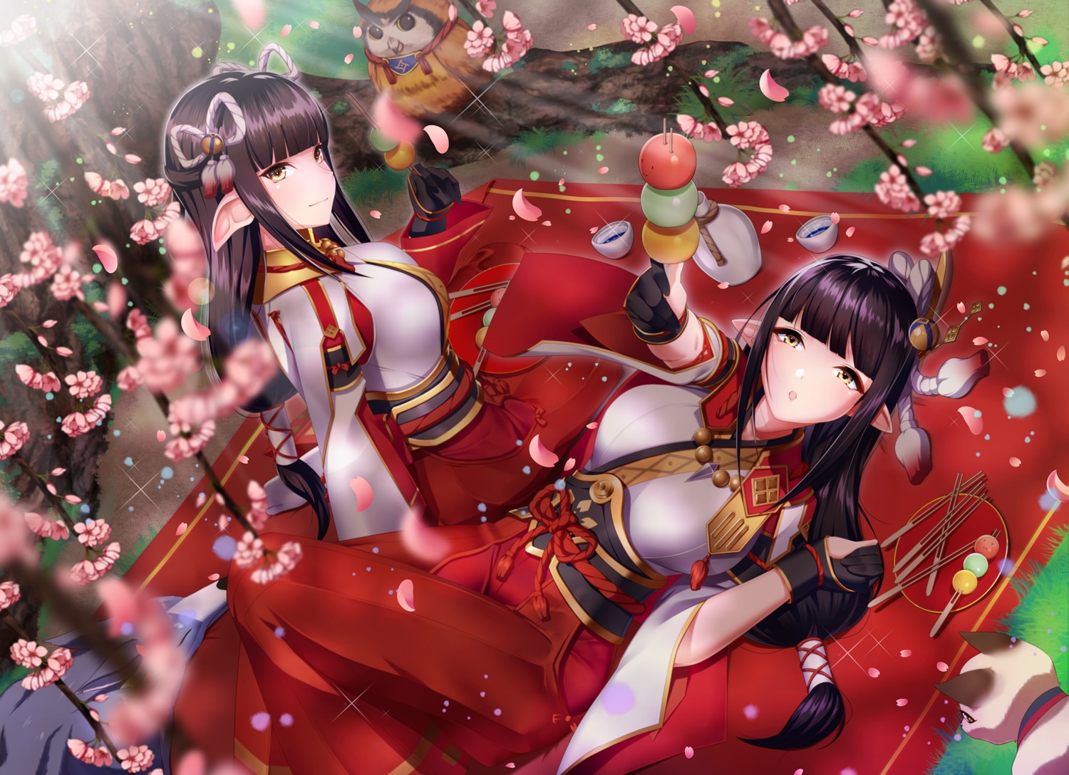 hinoa, japanese_clothes, kagiyama_(clave), minoto, monster_hunter, monster_hunter_rise, pointy_ears