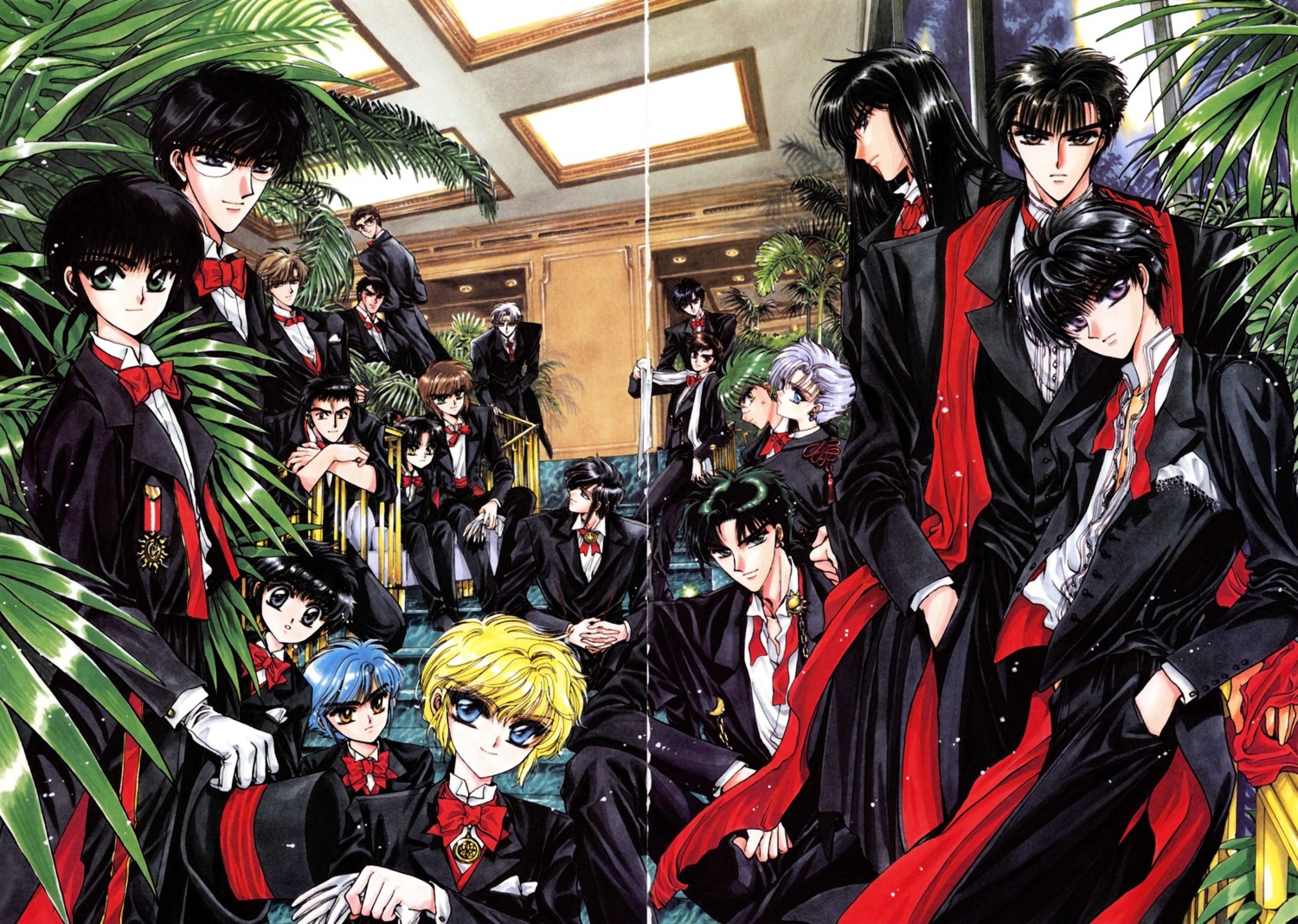 aoki_seiichirou, arisugawa_sorata, ashura, clamp, clamp_school_detectives, clef, ferio, gap, ijuuin_akira, imonoyama_nokoru, kusanagi_shiyu, magic_knight_rayearth, male, monou_fuuma, nataku, rgveda, ryuu-ou, sakurazuka_seishirou, shirou_kamui, sumeragi_subaru, takamura_suou, x, yasha-ou