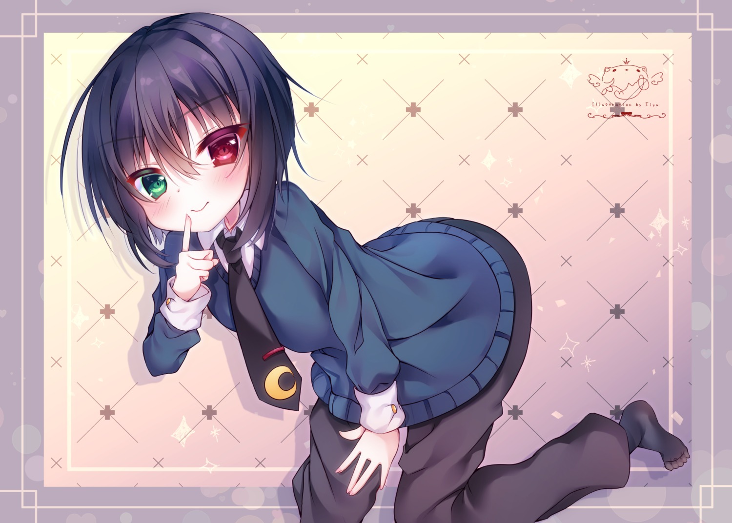 fuxiyu, heterochromia, sweater