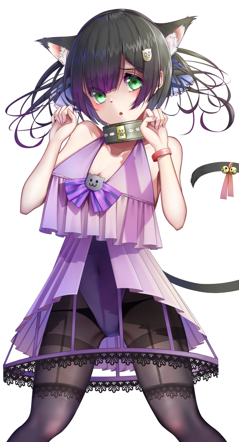 animal_ears, atom_b, dress, leotard, nekomimi, pantyhose, tail