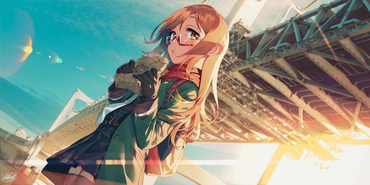 blew_andwhite, kantai_collection, megane, mochizuki_(kancolle), seifuku, thighhighs