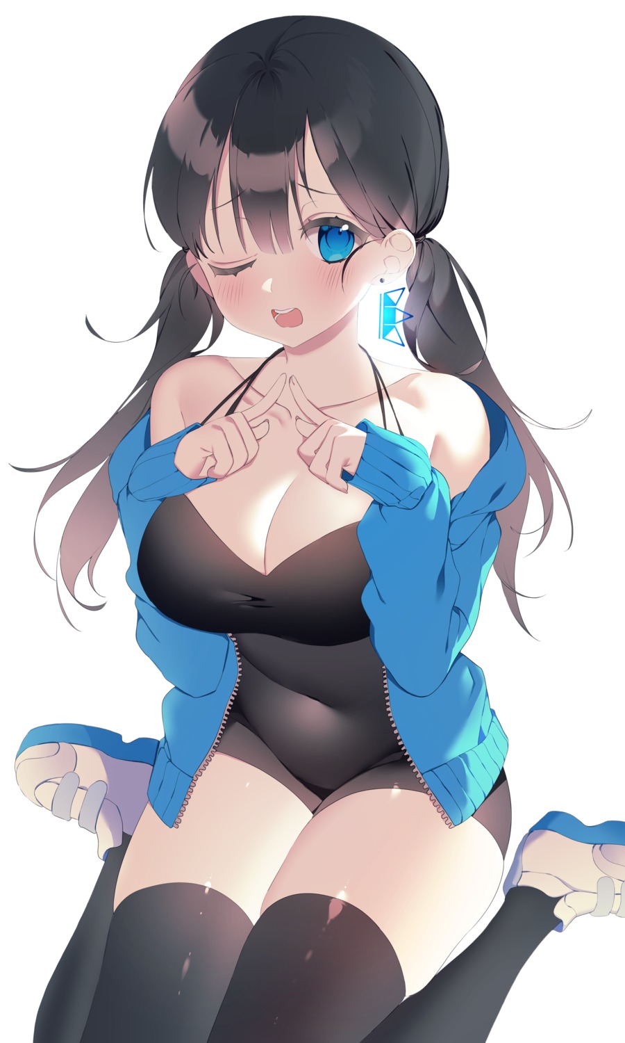 cleavage, myao_(o3o333), thighhighs