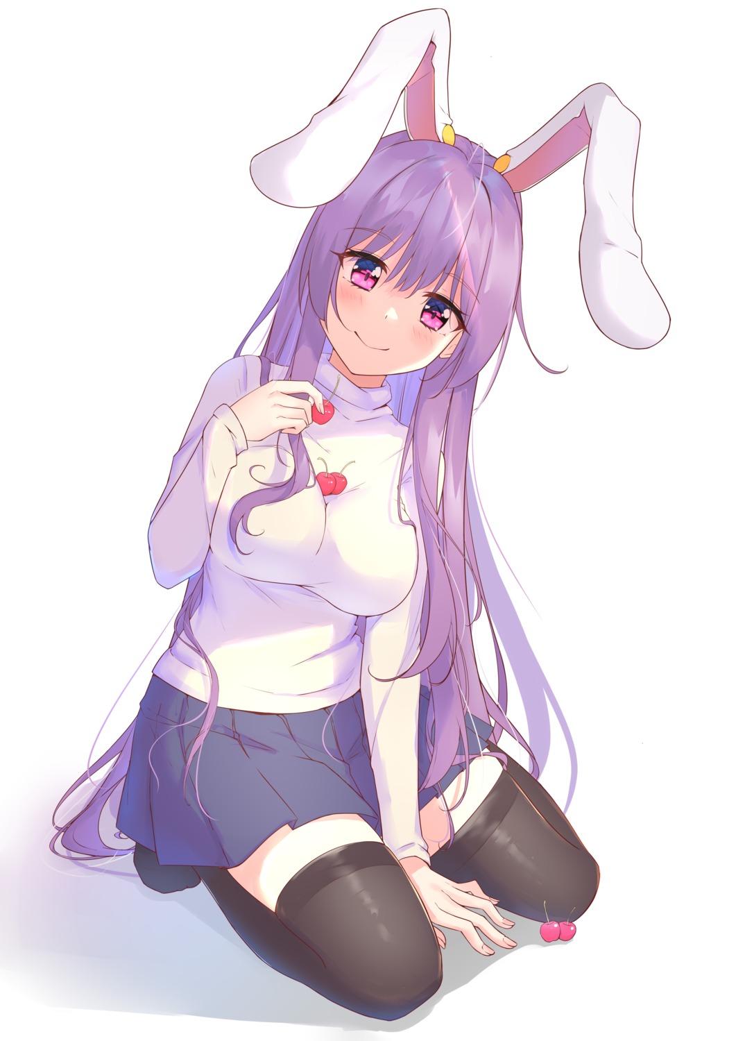 animal_ears, bunny_ears, diving_penguin, reisen_udongein_inaba, sweater, thighhighs, touhou