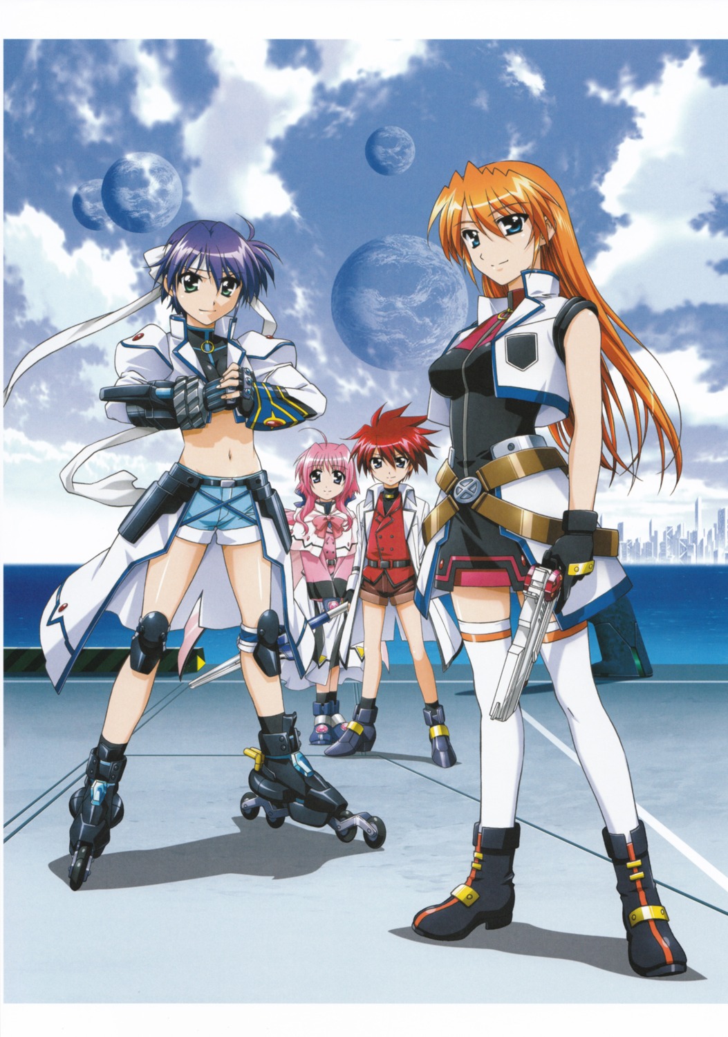 caro_ru_lushe, erio_mondial, mahou_shoujo_lyrical_nanoha, mahou_shoujo_lyrical_nanoha_strikers, subaru_nakajima, teana_lanster, thighhighs