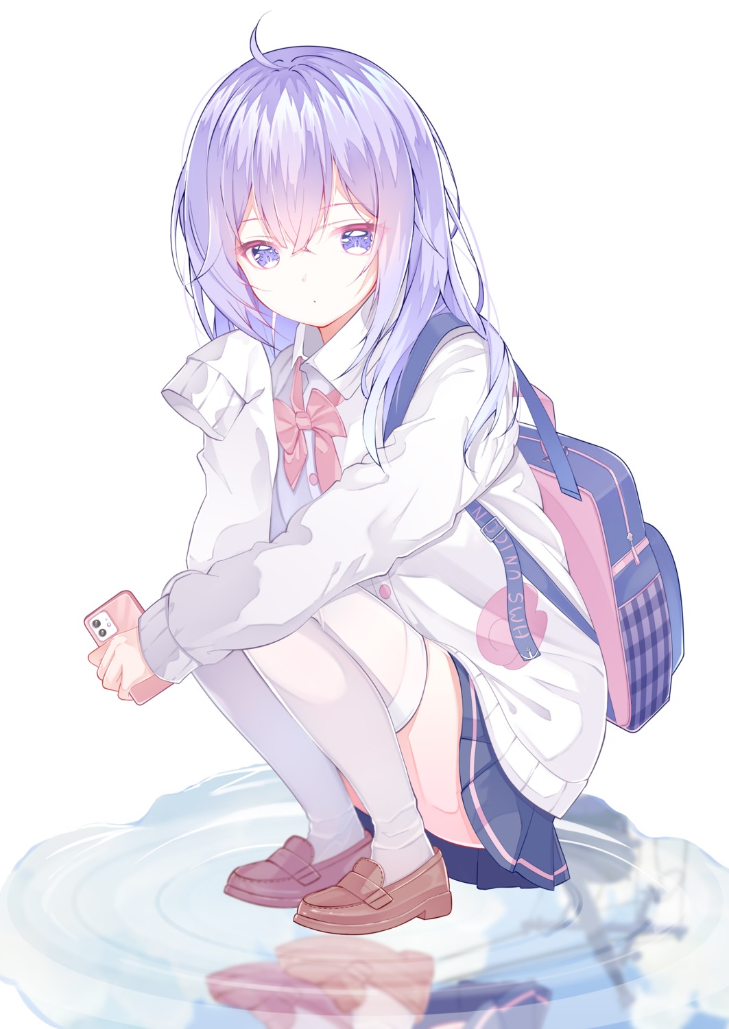 azur_lane, seifuku, skirt_lift, sweater, thighhighs, unicorn_(azur_lane), zuu_(qq770463651)