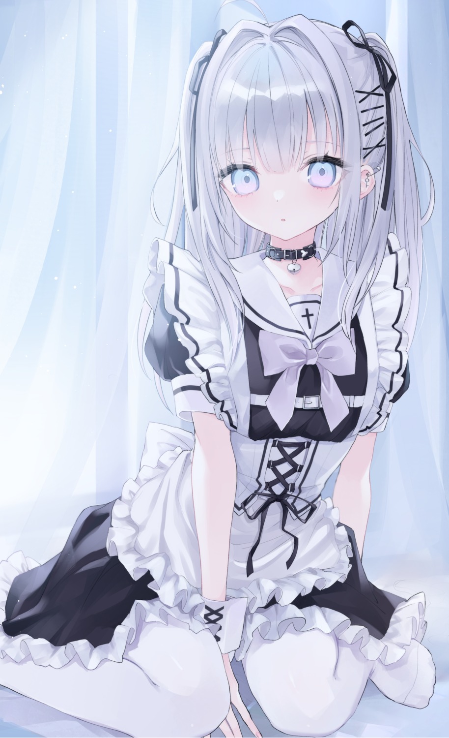 maid, pantyhose, si10ra, skirt_lift
