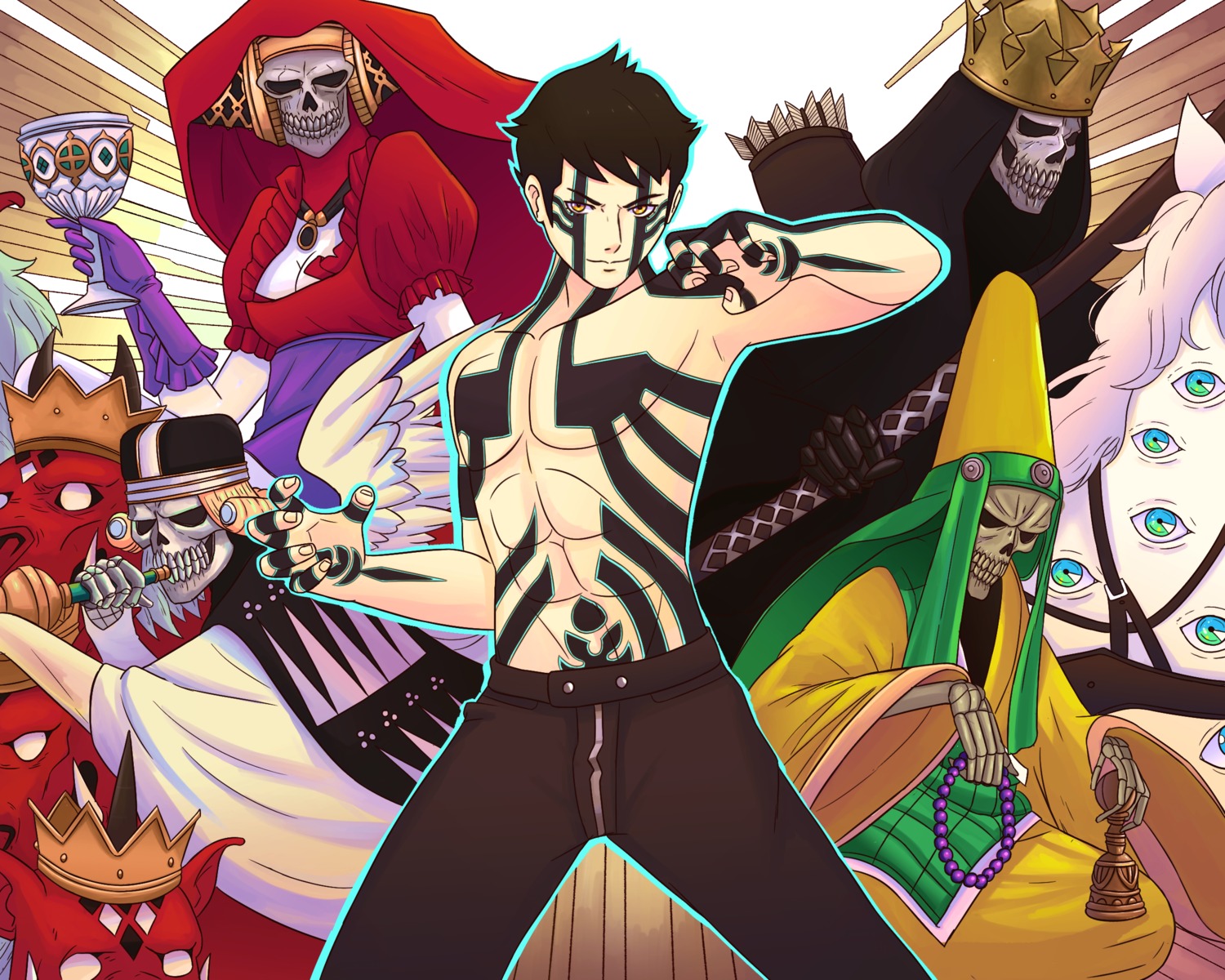 ass, megaten, shin_megami_tensei, shin_megami_tensei_iii, tattoo, truejekart, weapon, wings