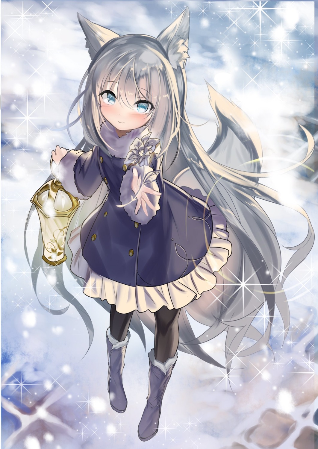 animal_ears, dress, fuupu, indie_virtual_youtuber, shiroookami_masya, tail