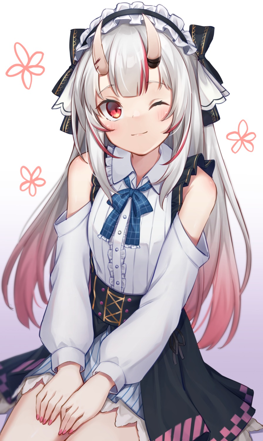 hololive, horns, kiki_okina, nakiri_ayame