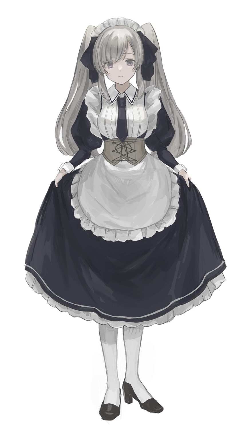 heels, maid, nashiamengo, pantyhose, skirt_lift, the_idolm@ster, the_idolm@ster_shiny_colors, yuukoku_kiriko