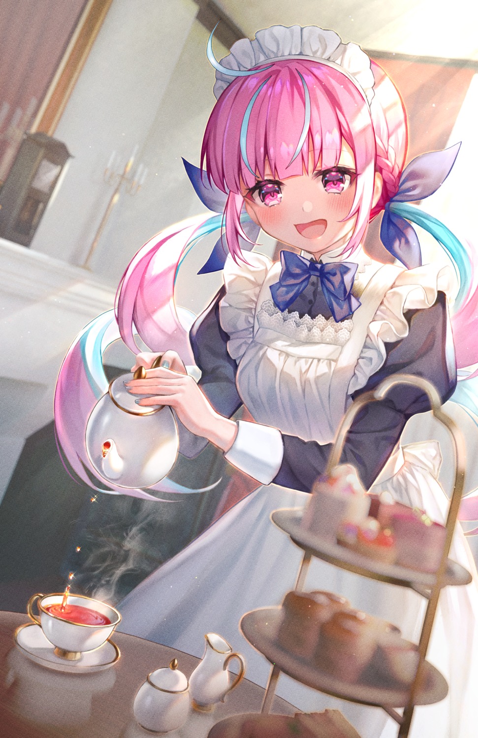 hololive, maid, mikemomonga, minato_aqua