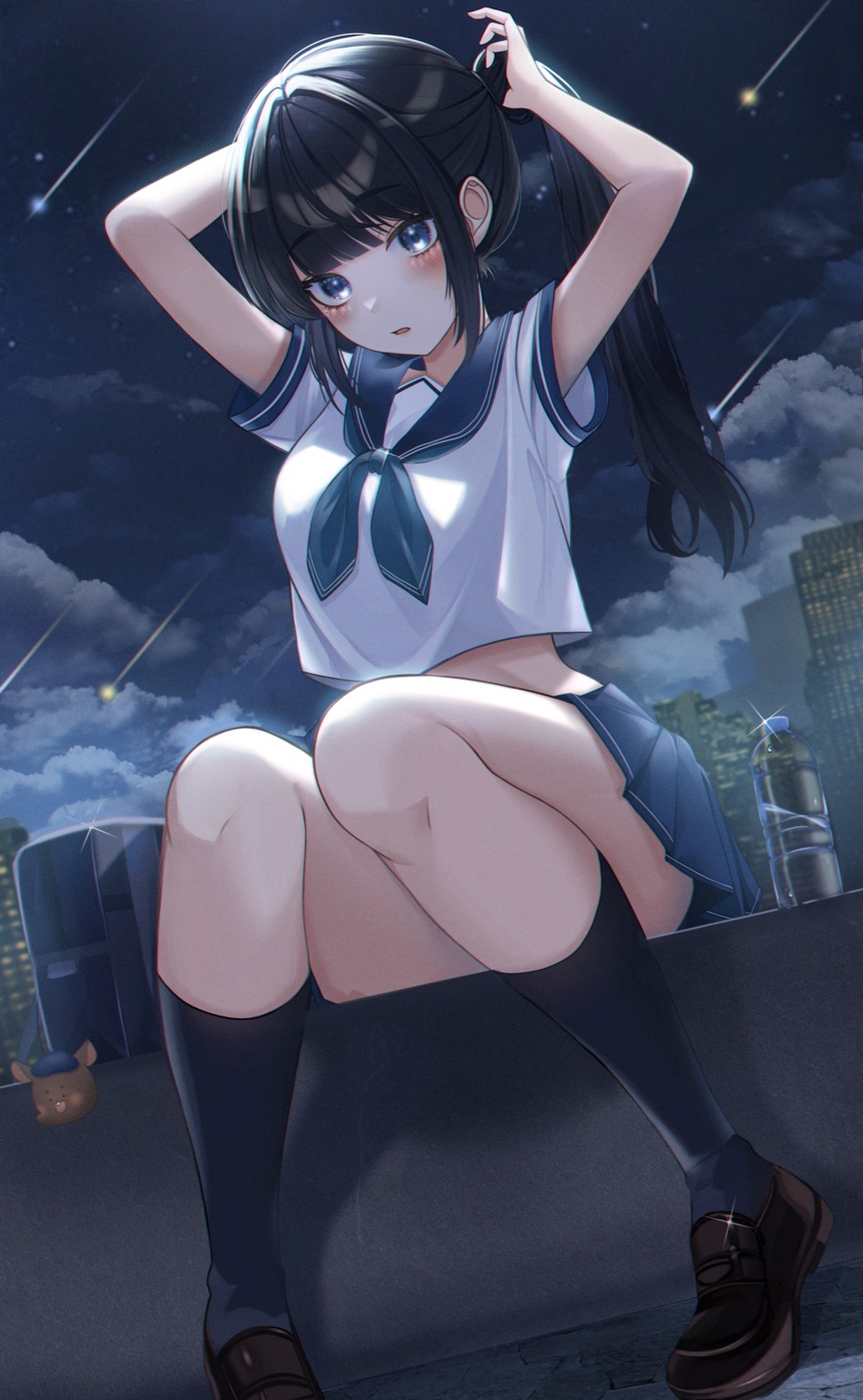 doongdang, seifuku, skirt_lift