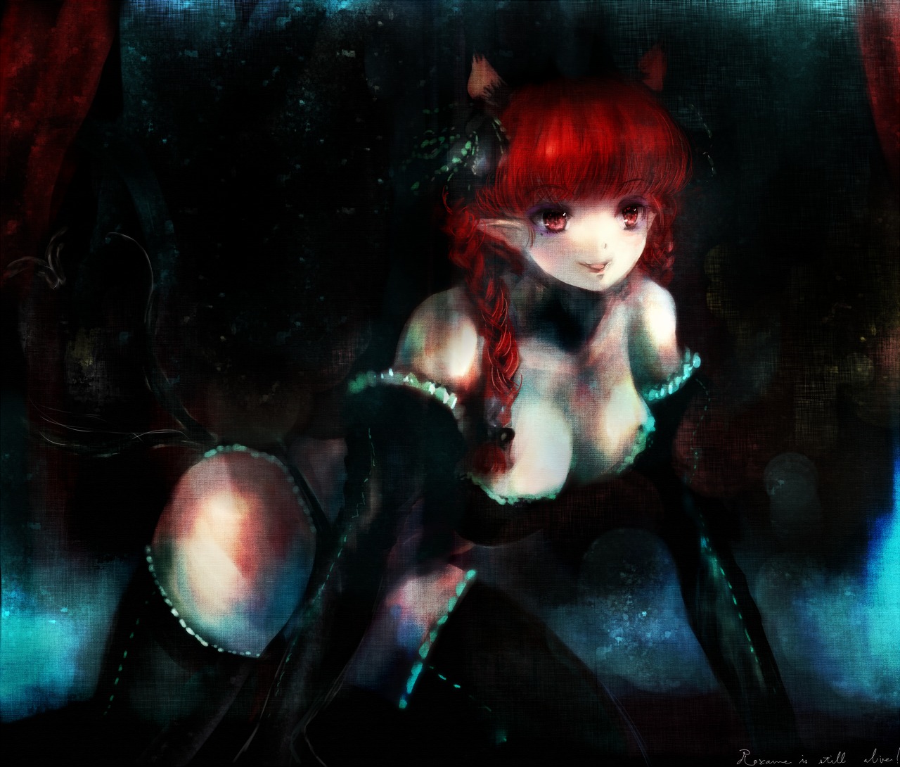 amii, cleavage, kaenbyou_rin, touhou