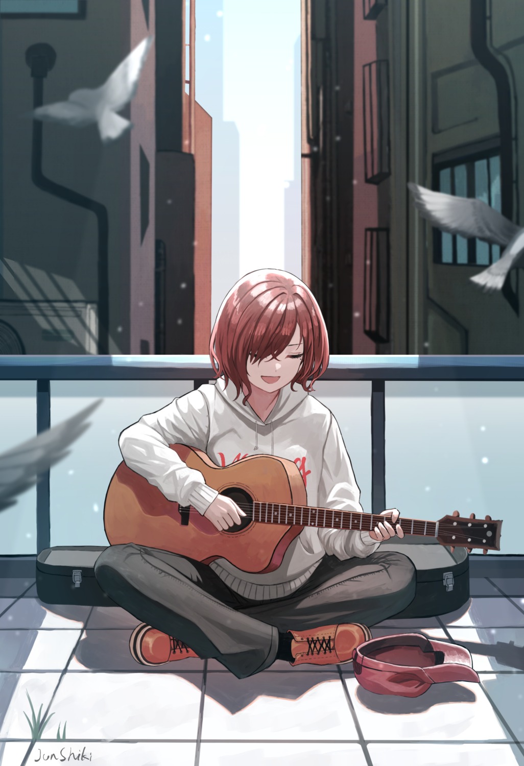 guitar, higuchi_madoka, junshiki, the_idolm@ster, the_idolm@ster_shiny_colors