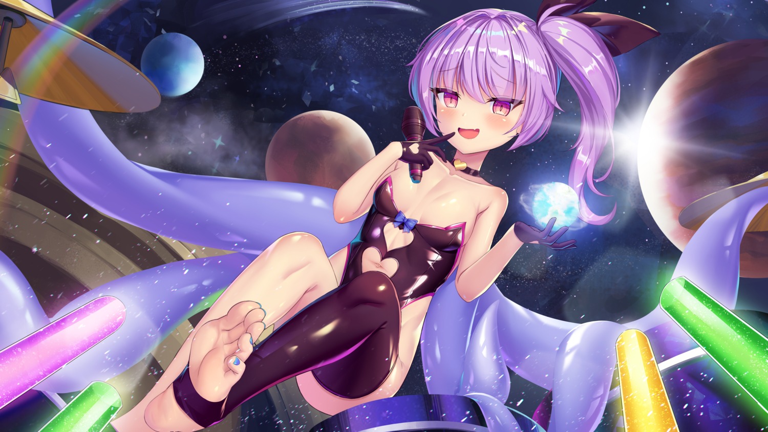 feet, leotard, no_bra, pantyhose, tentacles, thighhighs, yu_(want_rou_nai_zi)