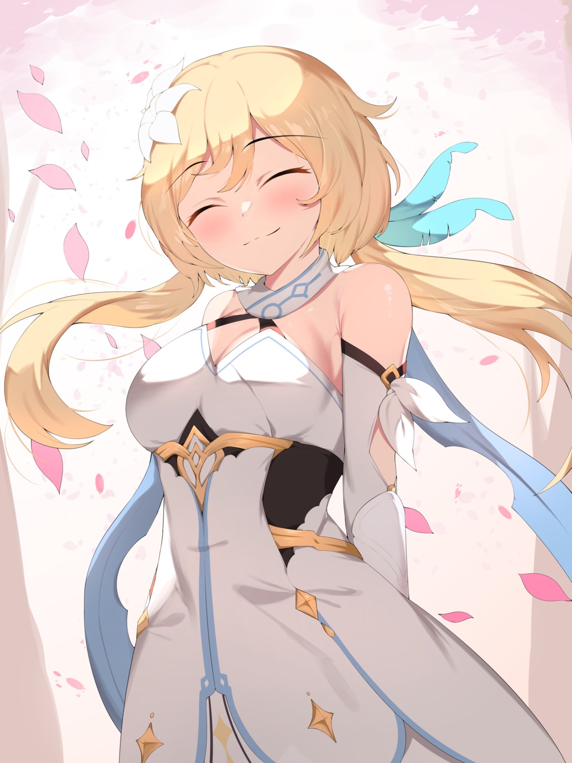 cleavage, dress, gappt, genshin_impact, lumine