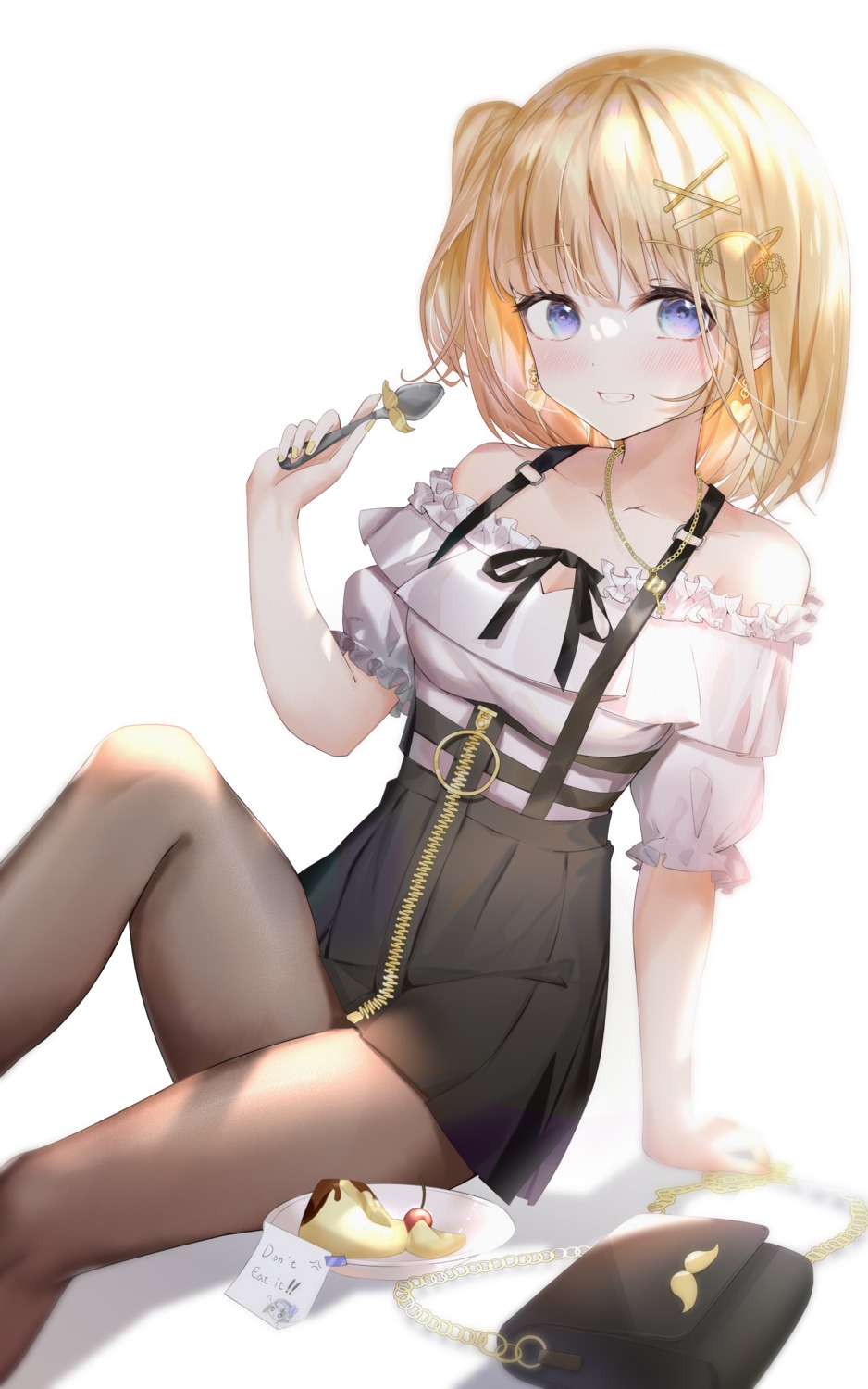 cleavage, hololive, hololive_english, pantyhose, pola_(1021), watson_amelia
