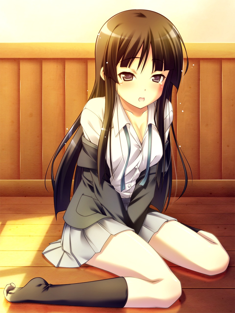 akiyama_mio, cleavage, k-on!, natsukon, seifuku