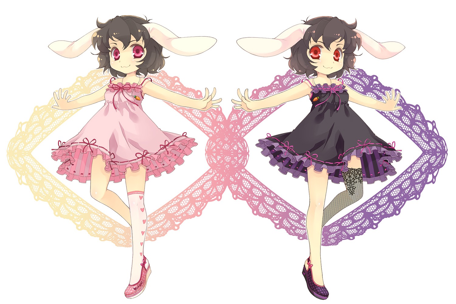animal_ears, bunny_ears, dress, inaba_tewi, sokomushi, touhou