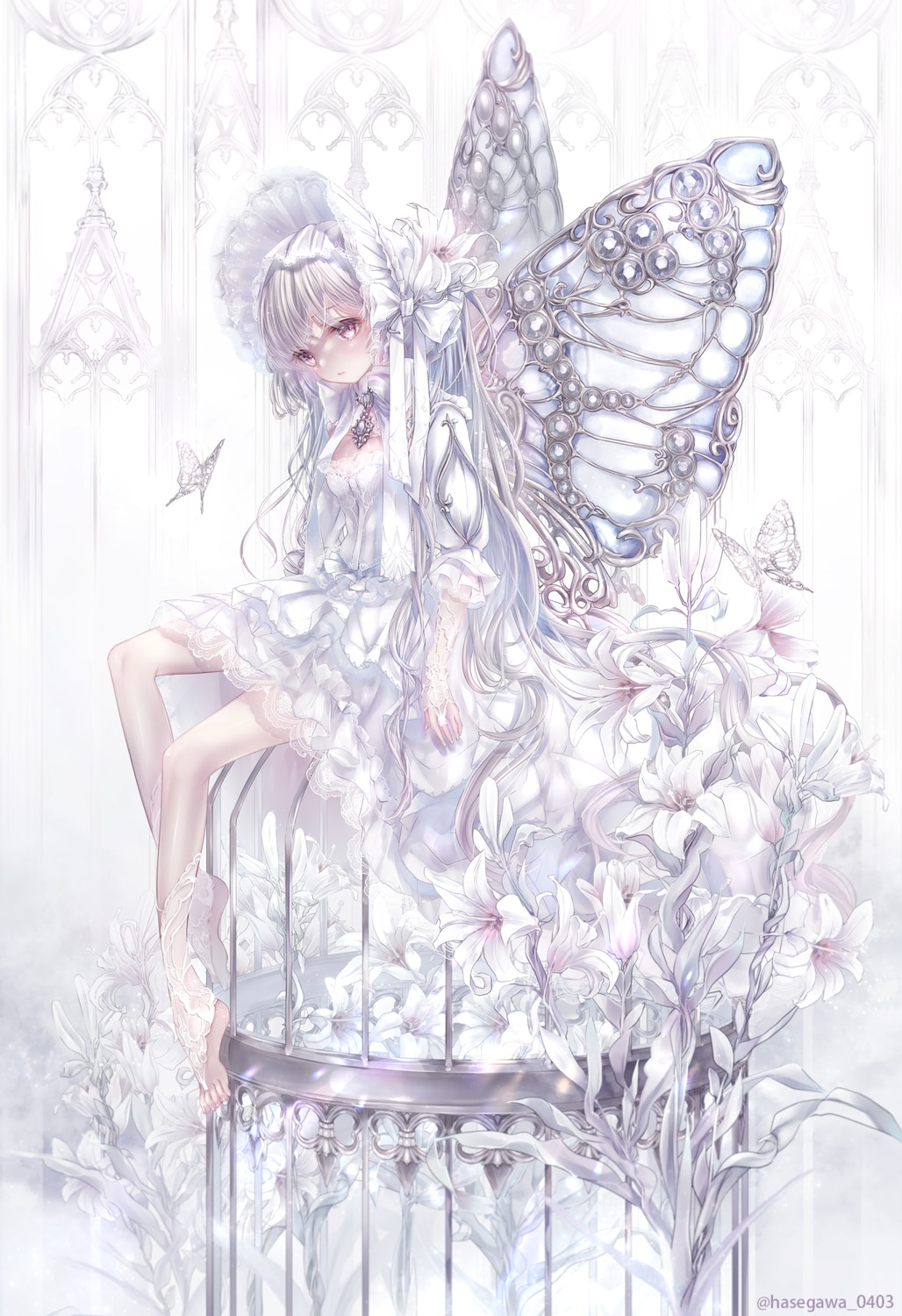 hane_segawa, lolita_fashion, skirt_lift, wings