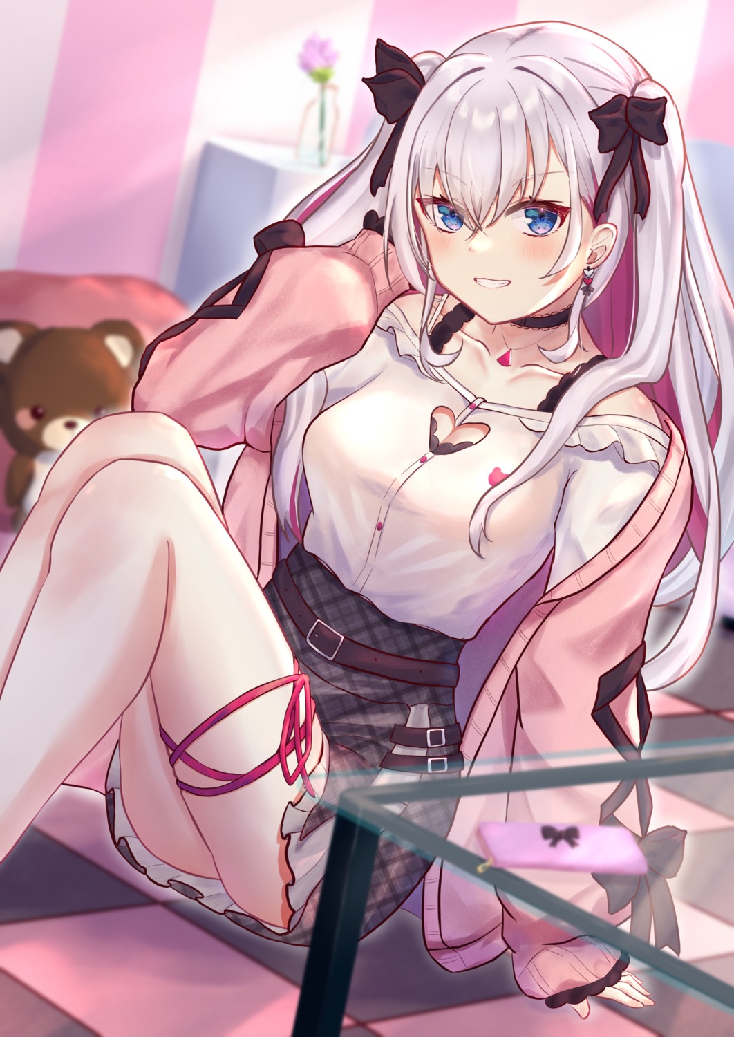 cleavage, fue_(lars0713), skirt_lift, sweater