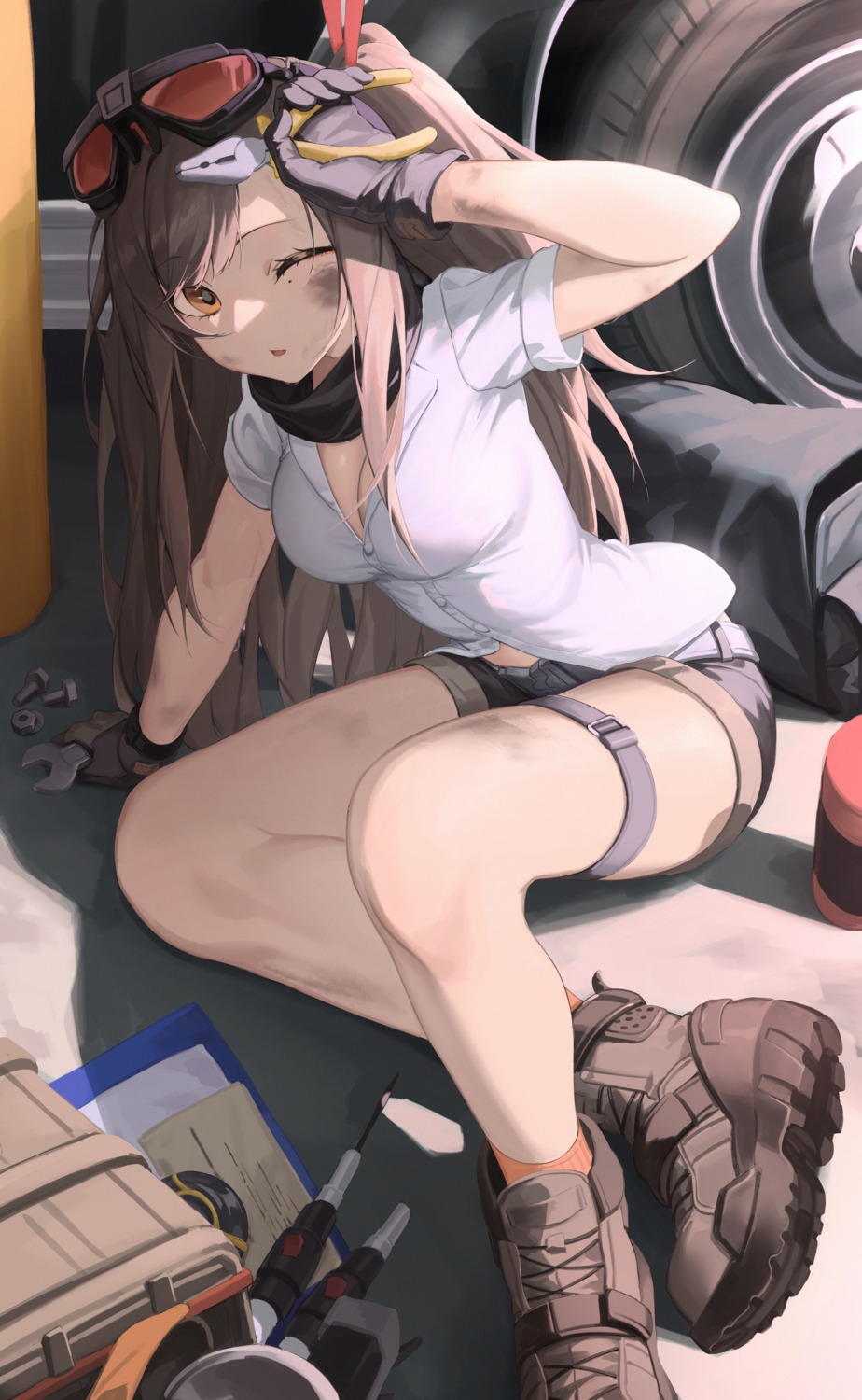 cleavage, garter, girls_frontline, rui_(rei_leyi)
