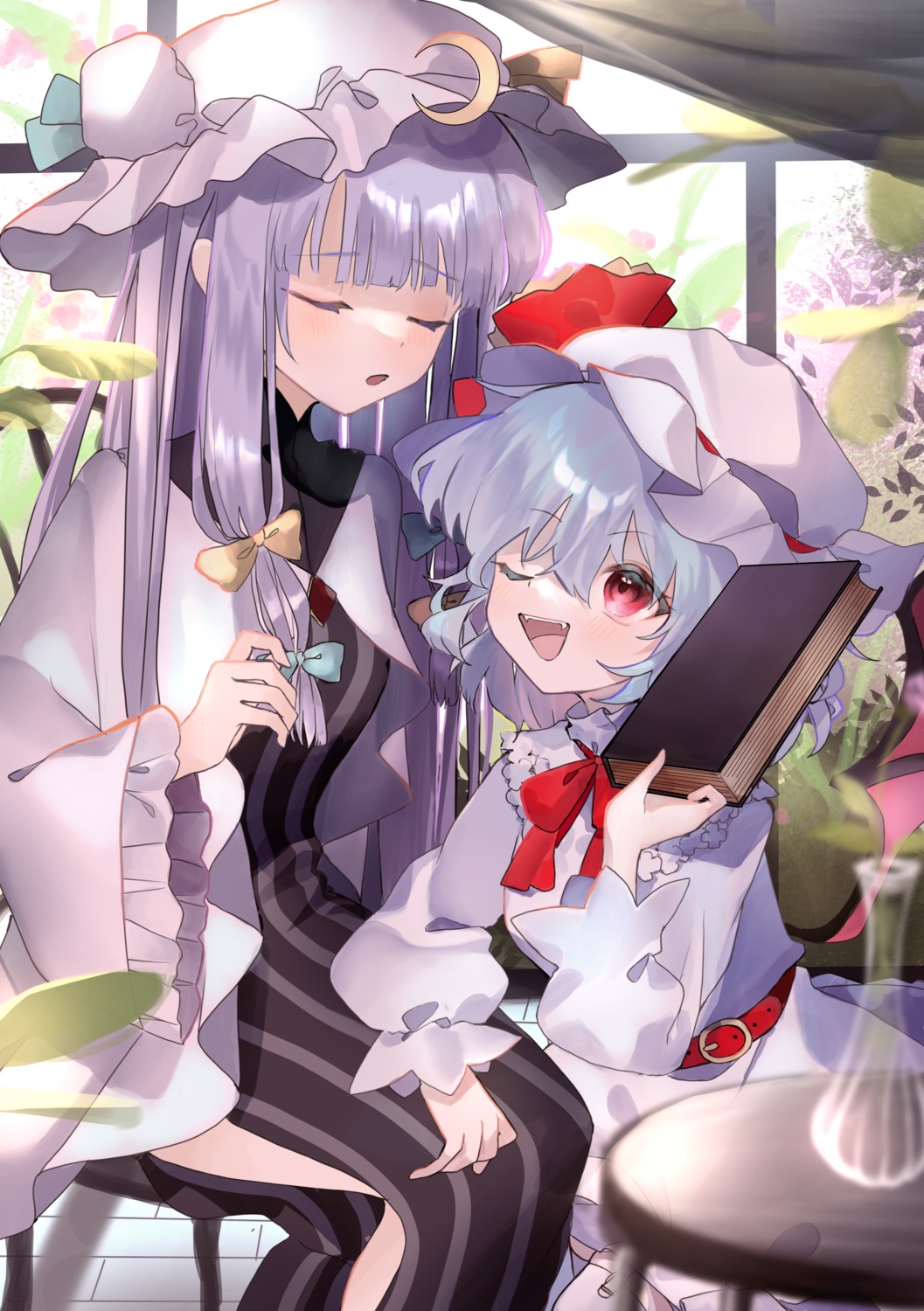 dress, omodaka_romu, patchouli_knowledge, remilia_scarlet, touhou, wings