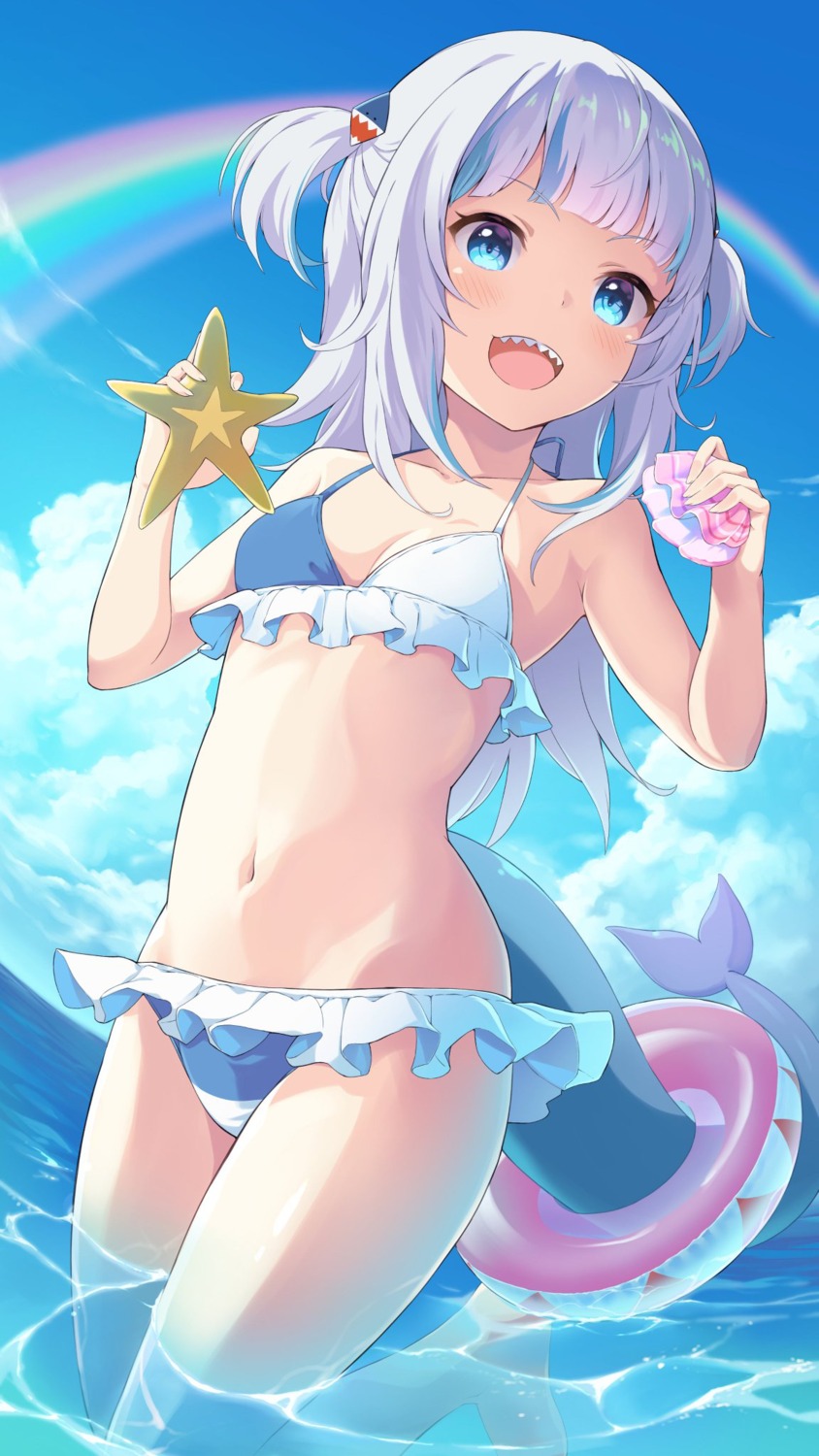 bikini, cleavage, gawr_gura, hololive, hololive_english, misashi_(raichi821), swimsuits, tail
