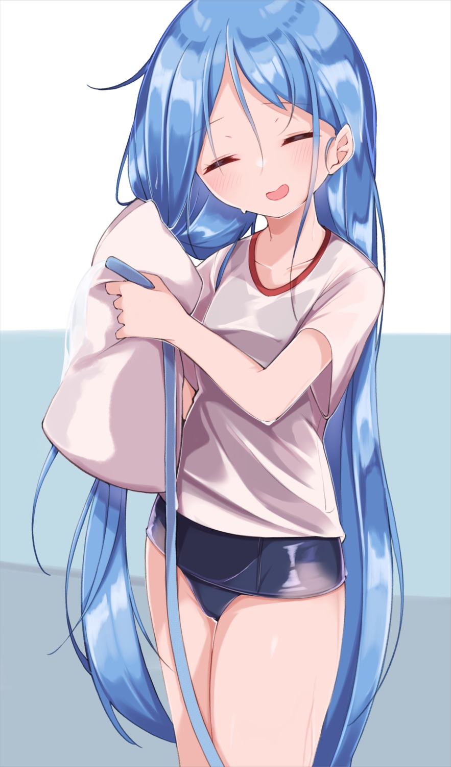 gym_uniform, kantai_collection, samidare_(kancolle), school_swimsuit, see_through, swimsuits, uut, wet_clothes